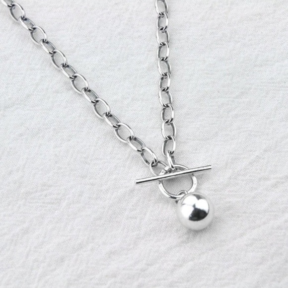 NEW 925 STERLING SILVER TOGGLE LINK NECKLACE, NICE NECKLACE, CUTE NECKLACE - Picture 6 of 7